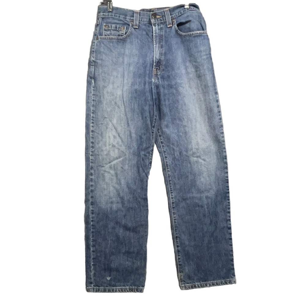 AXIST Men's Regular Fit Straight Leg Jeans Blue Denim Size 30x30 Button Zip